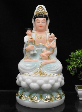 汉白玉送子观音佛像送子娘娘