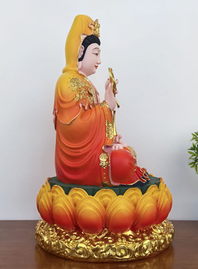 观音菩萨佛像 观音佛像观音树脂彩绘新款南海滴水观音像居家供奉