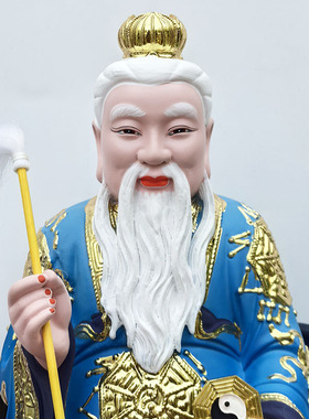 七彩神像树脂鸿钧老祖汉白玉