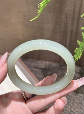 和田玉青白玉高冰晴水手镯玉石镯