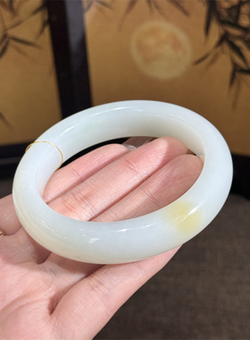 天然和田玉糖白翠羊脂三色玉镯子