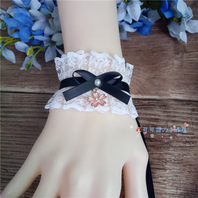 手袖百搭万用简单蕾丝蝴蝶结软妹萝莉假袖花边手链 手工 diy lolita 手袖百搭万用简单蕾丝蝴蝶结软妹萝莉假袖花边手链 手工 diy lolita