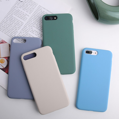 适用于苹果8液态硅胶iPhone8Plus全包iPhone7Plus手机壳SE2软套iphonese2男女iP8同款防摔INS纯色8P冷淡风7P - 图0