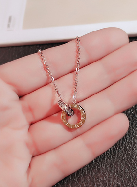 玫瑰金项链锁骨链轻奢小众设计