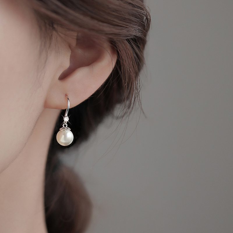 S999纯银大珍珠耳环女银耳坠气质耳钉2025新款爆款高级感足银耳饰 - 图2