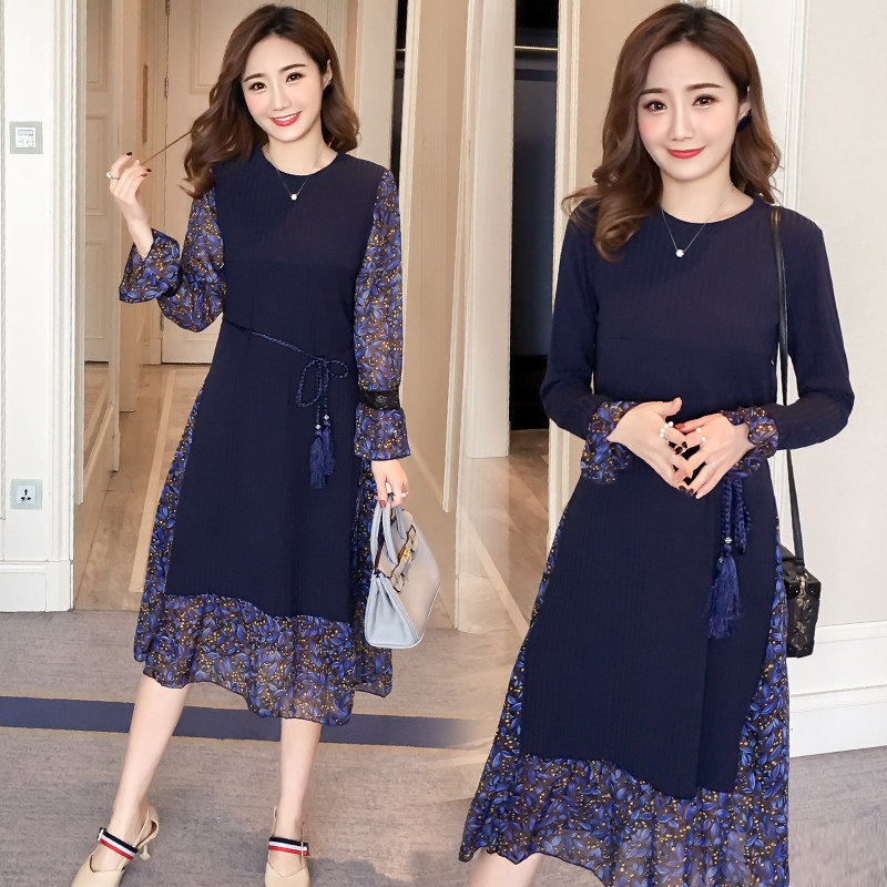 秋季长裙月子服外出外穿长袖连衣裙 波仕燕哺乳衣/月子服