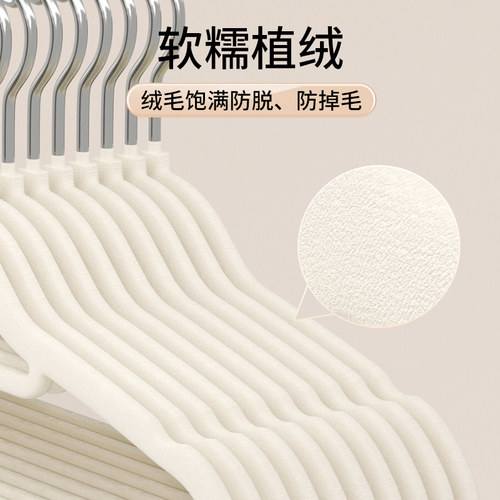 植绒衣架家用挂衣整理师专用收纳师挂毛衣无痕防滑衣柜晾衣服撑子 - 图1