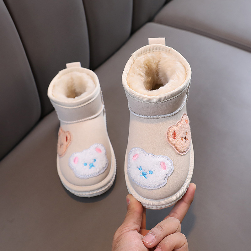 儿童短筒低帮雪地靴男童冬季新款女童女宝宝加绒加厚保暖东北棉鞋,淘宝优惠券,粉丝福利购,淘宝优惠卷
