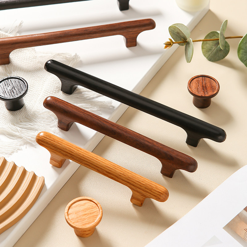 欧式简约加长衣柜门实木把手抽屉橱柜木质拉手单孔圆形鞋柜小拉手,淘宝优惠券,粉丝福利购,淘宝优惠卷