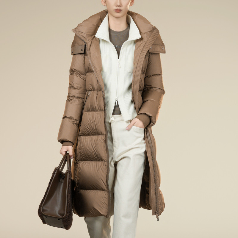 XG/雪歌25年冬季新款休闲宽松百搭连帽羽绒服外套女XK406009A609 - 图1