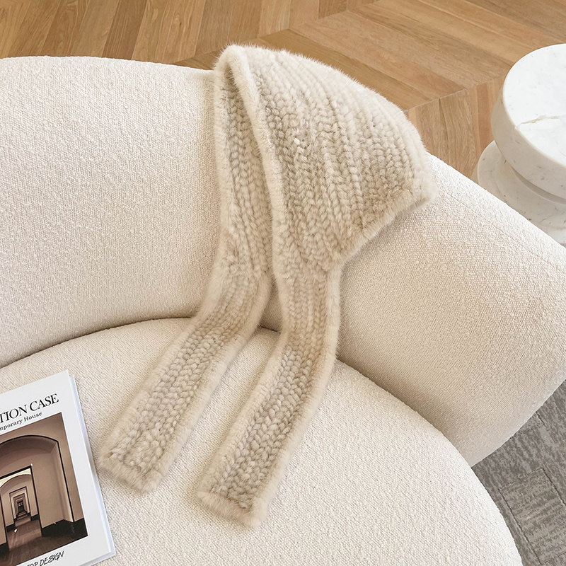 水貂编织风雪帽 冬季保暖围巾帽子一体皮草帽 男女户外裘皮帽子,淘宝优惠券,粉丝福利购,淘宝优惠卷