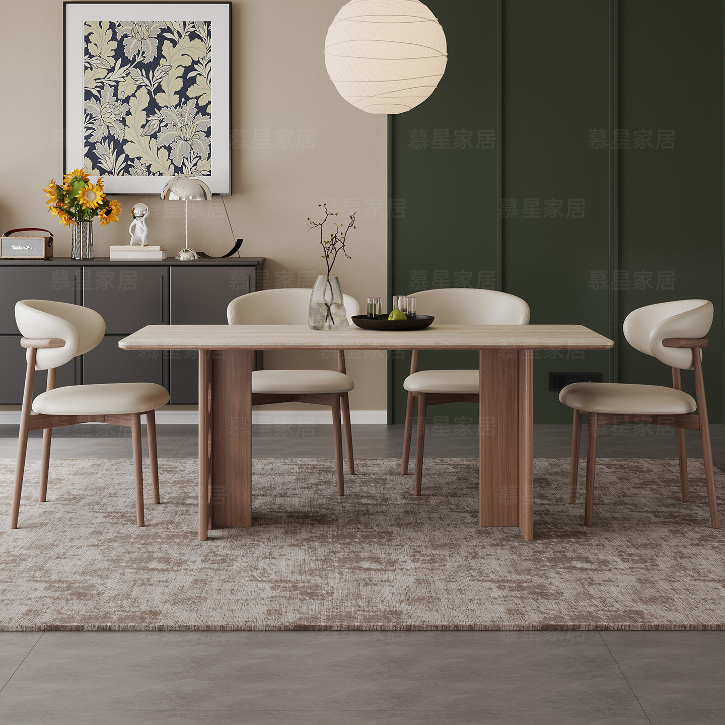 2025法式复古洞石岩板餐桌中古风德利丰原创家用岩板实木餐桌,淘宝优惠券,粉丝福利购,淘宝优惠卷