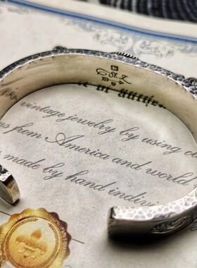 厚重手镯stz925银复古通用