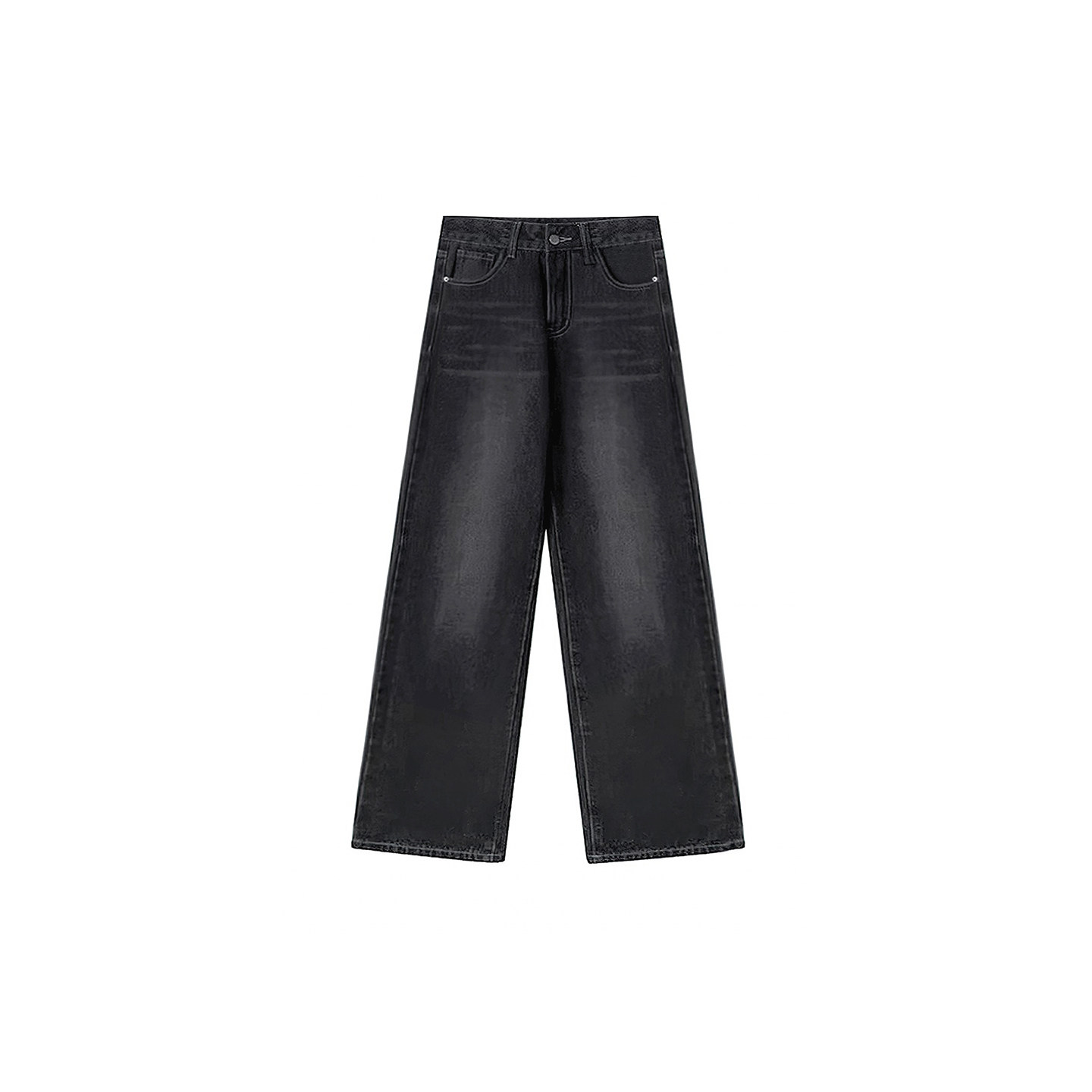 黑灰色阔腿牛仔裤女秋冬新款胖妹妹mm梨型身材高腰宽松显瘦直筒裤,淘宝优惠券,粉丝福利购,淘宝优惠卷