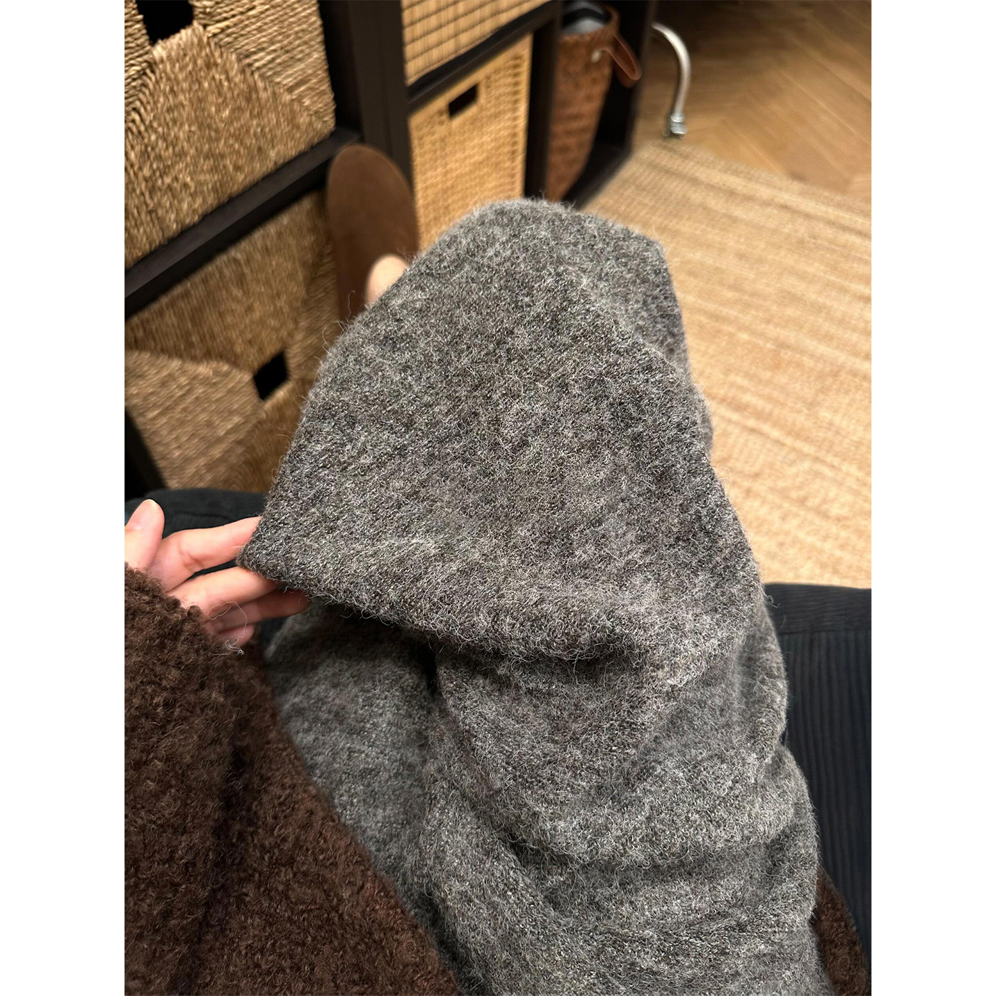 炭灰色加厚毛呢阔腿裤女秋冬新款胖妹妹mm高腰宽松显瘦直筒休闲裤,淘宝优惠券,粉丝福利购,淘宝优惠卷