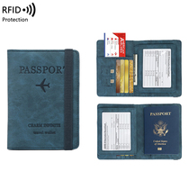 Miprint 2023 new ins passport protective sleeve RFID burglar-proof brushed passport clip light travel abroad travel document clip