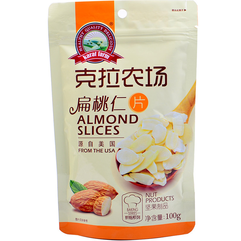 克拉农场扁桃仁片杏仁片家用糯米船蛋糕饼干面包专用烘焙原料100g,淘宝优惠券,粉丝福利购,淘宝优惠卷
