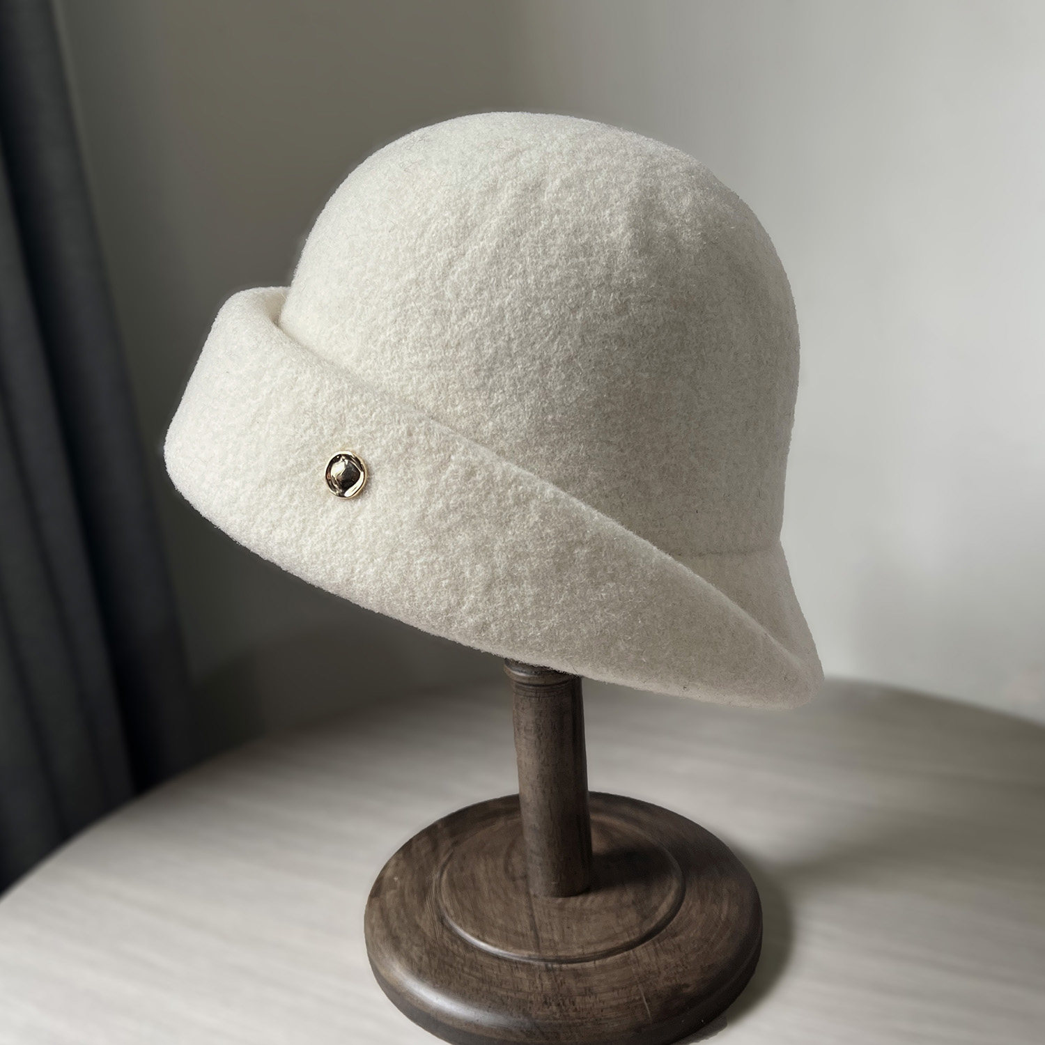 卷边羊毛礼帽女秋冬保暖法式名媛气质盆帽复古显脸小千金渔夫帽子,淘宝优惠券,粉丝福利购,淘宝优惠卷