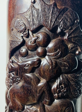 正宗家居摆设笔筒手工雕刻笔筒