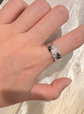 正确版cococruch菱格纹戒指女