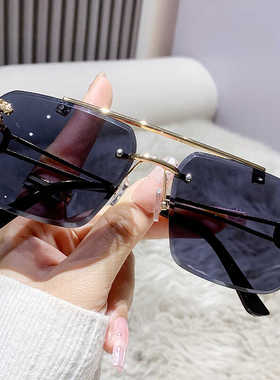 网红新款大框无框ins墨镜帅气