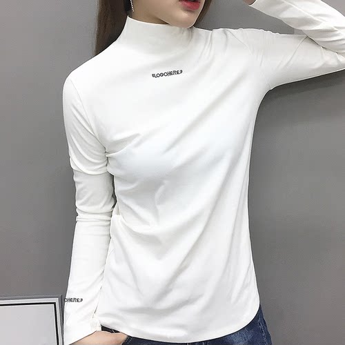 打底衫2026新款女秋冬半高领加绒加厚针织衫德绒保暖内衣体恤上衣 - 图1