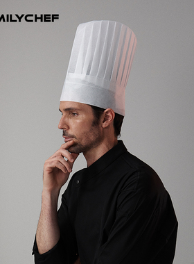 加厚西餐厅无纺布厨师帽