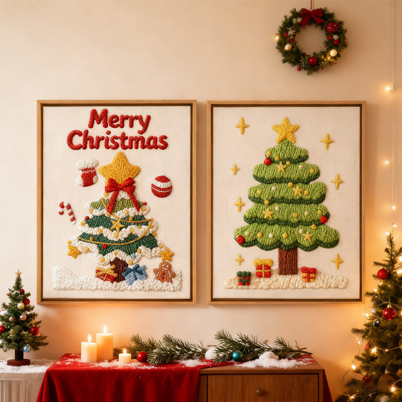 圣诞节戳戳绣手工diy材料包送朋友节日礼物简单制作相框画件,淘宝优惠券,粉丝福利购,淘宝优惠卷