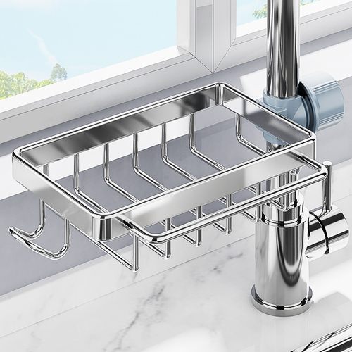 304不锈钢水龙头置物架厨房用品水池水槽收纳洗碗海绵抹布沥水架