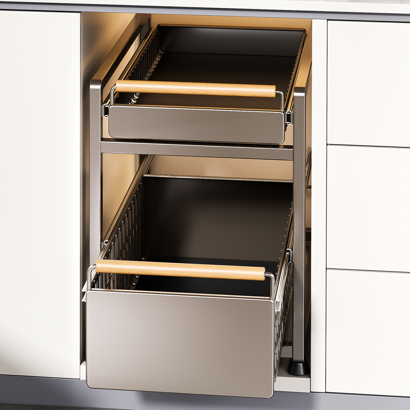 厨房抽屉置物架橱柜内抽拉式分层架子双层下水槽超深收纳神器拉篮,淘宝优惠券,粉丝福利购,淘宝优惠卷