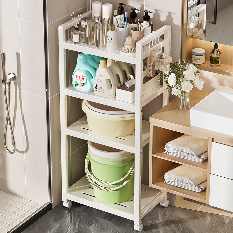 夹缝脸盆置物架浴室洗漱台旁落地洗衣液架子卫生间多功能收纳架,淘宝优惠券,粉丝福利购,淘宝优惠卷