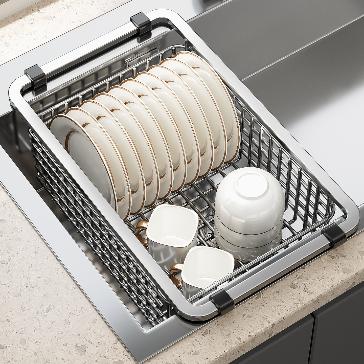 304不锈钢水槽沥水篮厨房家用洗菜盆洗碗槽水池碗碟滤水收纳架子,淘宝优惠券,粉丝福利购,淘宝优惠卷