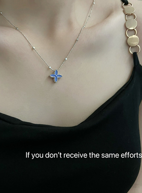 S925银多巴胺四叶草仙女项链ins小众设计百搭高级轻奢时尚个性