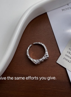 S925纯银个性女性复古开口戒指