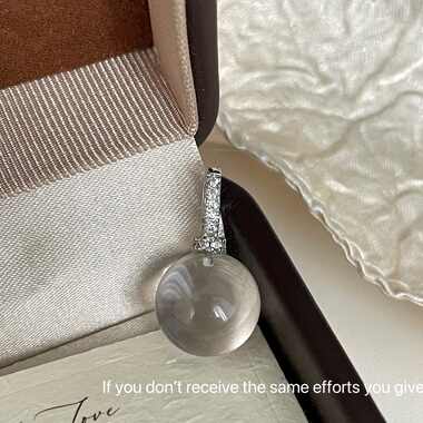 S925纯银天然白水晶万能扣吊坠项链轻奢小众小香风女高级轻奢气质