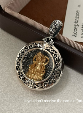 s925纯银复古做旧镂空吊坠项链挂坠泰银复古潮流个性饰品时尚百搭