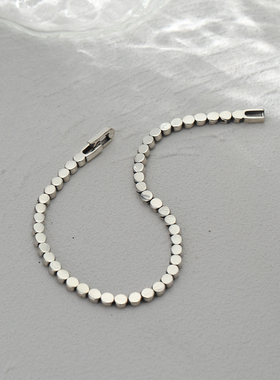 轻奢ins小众日韩方块扁圆手链