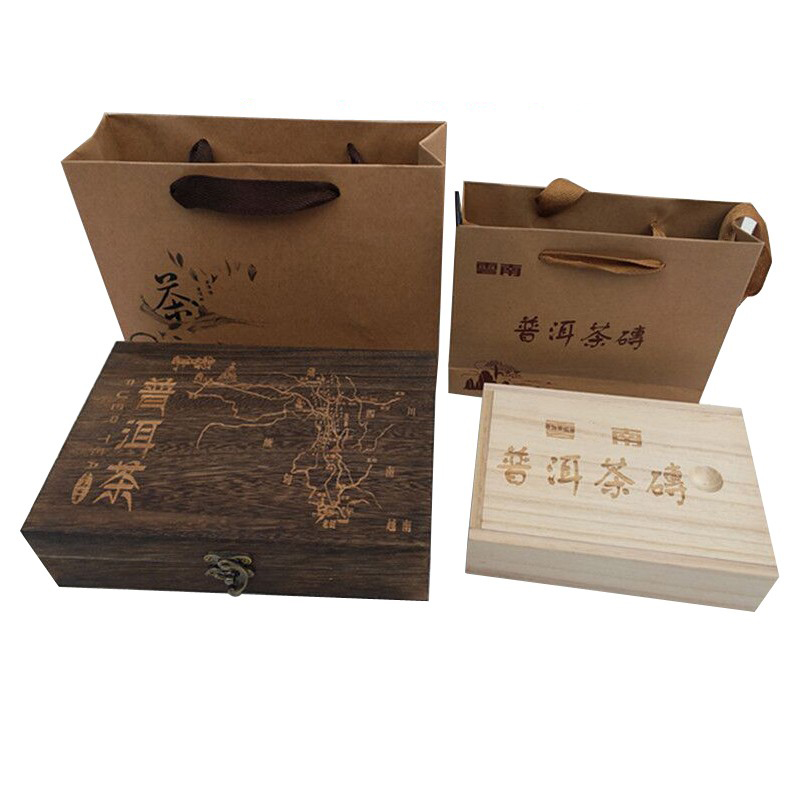 复古250g500克1000克云南普洱茶砖专用木礼盒茶砖通用木盒-图3