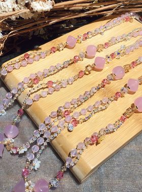 独家粉玉髓水晶甜美天然真玉镯