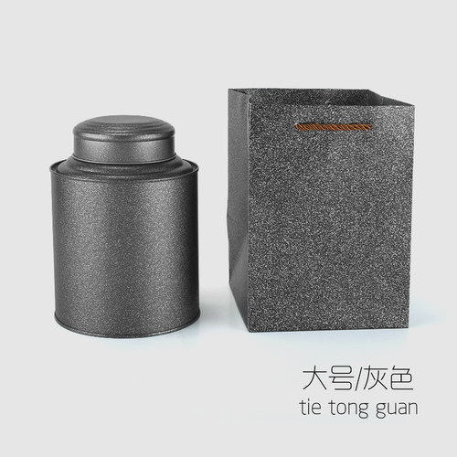 大号茶叶罐一斤装圆形包装铁罐红茶大红袍普洱家用密封铁罐子定制 - 图0