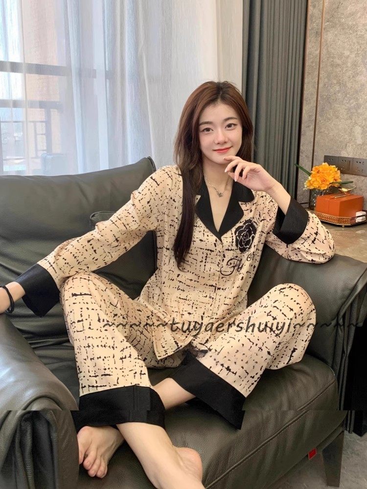 金丝绒大码睡衣女秋冬季新款长袖长裤山茶花显瘦可外穿家居服套装,淘宝优惠券,粉丝福利购,淘宝优惠卷