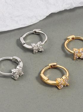 2PC Stainless Steel Little Huggies Hoop Earrings For Women T