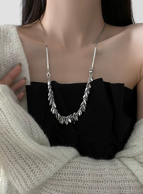 合金材质麦穗亮片项链女