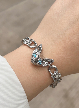 unbeaten冷淡风猫头设计手链合金