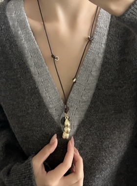 韩系百搭ins风花生豌豆项链