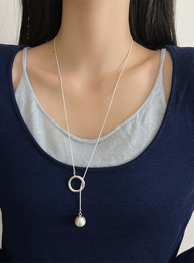 UNBEATEN圆球吊坠毛衣链女长款2025新款爆款小众设计搭配百搭项链