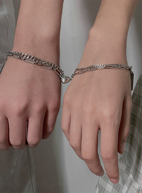 怦然心动情侣手链钛钢小众