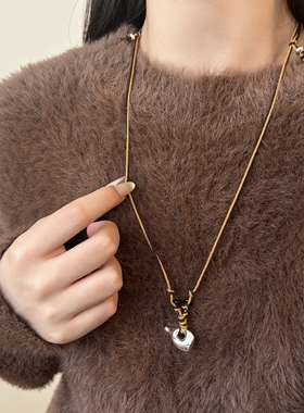 复古鱼篓酒壶项链秋冬毛衣链