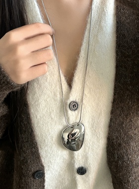 unbeaten小众设计金属亮面项链