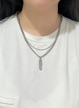 unbeaten高级感设计钛钢项链女